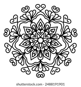 Mandala design for coloring book, attractive and simple mandala , yoga logo design