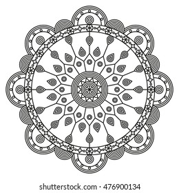 Mandala design. Coloring book pages print.