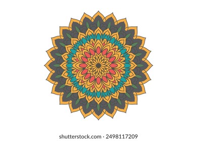 mandala design for coloring book, relaxing and easy mandala art for tattoo design, vector mandala design