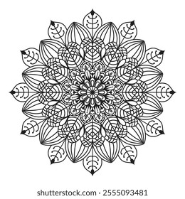 mandala design for coloring book, relaxing and easy mandala art for tattoo design, vector mandala design