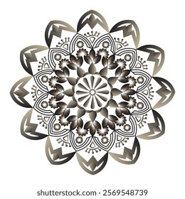 Mandala design for coloring book, relaxing and easy mandala art design, vector mandala design