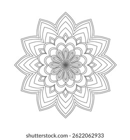 mandala design for coloring book, relaxing and easy mandala art for tattoo design, vector mandala design