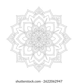 mandala design for coloring book, relaxing and easy mandala art for tattoo design, vector mandala design