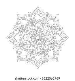 mandala design for coloring book, relaxing and easy mandala art for tattoo design, vector mandala design