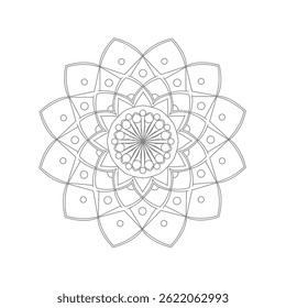 mandala design for coloring book, relaxing and easy mandala art for tattoo design, vector mandala design
