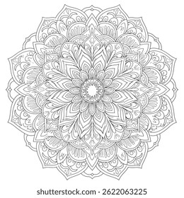 mandala design for coloring book, relaxing and easy mandala art for tattoo design, vector mandala design

