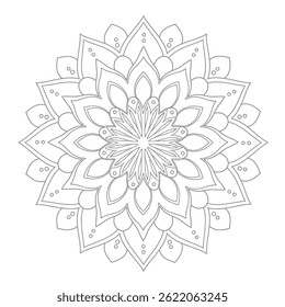 mandala design for coloring book, relaxing and easy mandala art for tattoo design, vector mandala design
