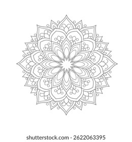 mandala design for coloring book, relaxing and easy mandala art for tattoo design, vector mandala design
