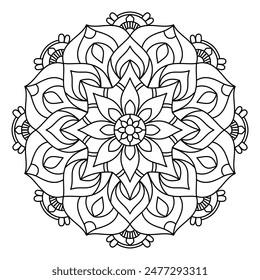 mandala design for coloring book, tattoo design, wall art, simple mandala art
