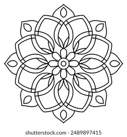 Mandala Design für Malbuch, Tattoo und Henna Design, kreative Mandala Kunst, Mandala Design für Erwachsene Malbuch
