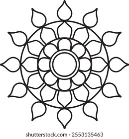 Diseño de mandala para colorear libro, tatuaje y diseño de henna, arte creativo de mandala, diseño de mandala para adultos libro para colorear