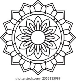 Diseño de mandala para colorear libro, tatuaje y diseño de henna, arte creativo de mandala, diseño de mandala para adultos libro para colorear