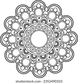 Mandala Design Coloring Book vector file
