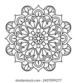 mandala design for coloring book, yoga logo, relaxing mandala art
