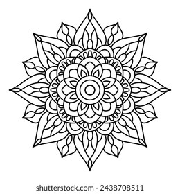 mandala design for coloring book, yoga logo, simple mandala art
