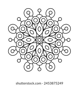 mandala design for coloring book, yoga logo, relaxing mandala art for tattoo design
