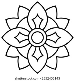 Diseño de mandala para libros para colorear, creatividad, decoración, moda, papelería, arte digital, manualidades, alivio del estrés y atención plena