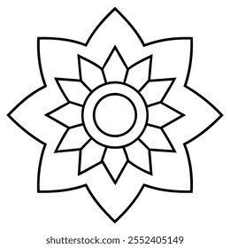 Diseño de mandala para libros para colorear, creatividad, decoración, moda, papelería, arte digital, manualidades, alivio del estrés y atención plena