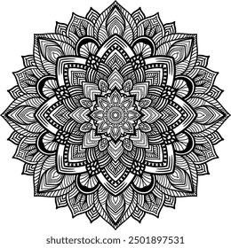 Diseño de mandala para libros para colorear. mandala vintage Adornos redondos decorativos. Fondos islámicos Antiguas Elementos decorativos Patrón oriental. mandala Ilustración vectorial de fondo decorativo.