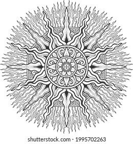 Mandala Design for coloring page adult