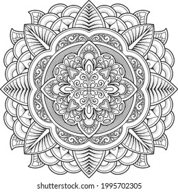 Mandala Design for coloring page adult