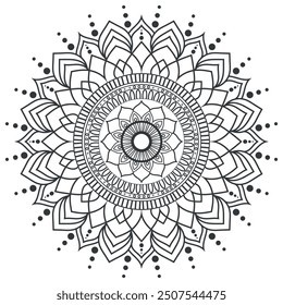 Mandala design, mandala coloring page, Black and White Mandala