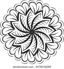 Mandala design for coloring page. Circular pattern in form of mandala for henna, mehndi, tattoo, decoration.