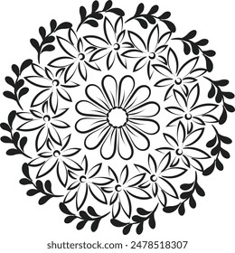 Mandala Design für die Farbseite. Kreismuster in Form von Mandala für Henna, Mehndi, Tattoo, Dekoration.