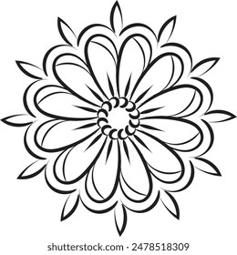 Mandala design for coloring page. Circular pattern in form of mandala for henna, mehndi, tattoo, decoration.