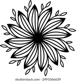 Diseño Mandala para colorear la página. Patrón circular en forma de mandala para henna, mendi, tatuaje, decoración.