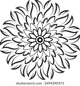 Mandala design for coloring page. Circular pattern in form of mandala for henna, mehndi, tattoo, decoration.