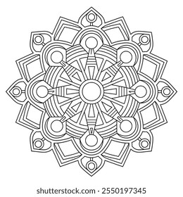 mandala design coloring page line art 
