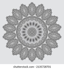 Mandala design for coloring page with ornament vector