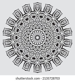 Mandala design for coloring page with ornament vector