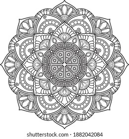 Mandala Design for coloring page. T-shirt Print.