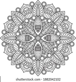 Mandala Design for coloring page. T-shirt Print.