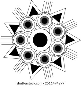Página para colorear de diseño de mandala, diseño de mandala de Vector 