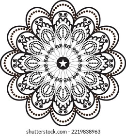 Mandala Design For Coloring Pages and Books, 
100% Print ready file.You can easily print this design on anything like Wall Art, Drinkware, Pillows, Blankets, Stickers, Bags and more.