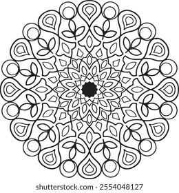 Mandala design for colouring book, Mandala art biik vector illustration