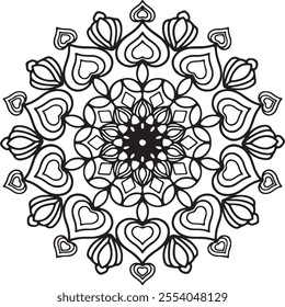 Mandala design for colouring book, Mandala art biik vector illustration