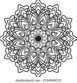 Mandala design for colouring book, Mandala art biik vector illustration