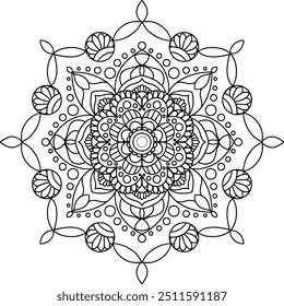 Diseño de mandala para colorear y relajarse.