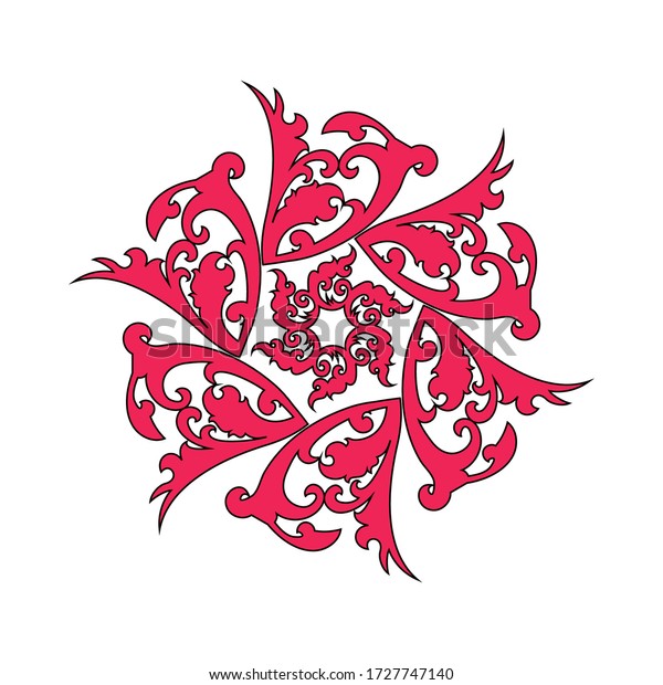 の曼荼羅デザインコンセプト インドの伝統文化ランゴリ アルポナ コラム ペイズリーのベクター画像アート のベクター画像素材 ロイヤリティフリー 1727747140