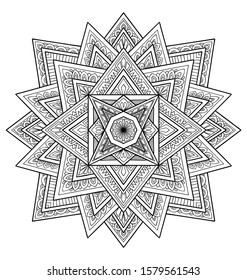 mandala design decoration. coloring book adult