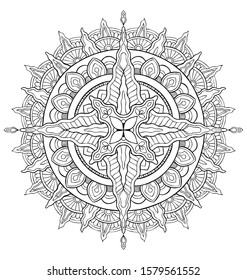 mandala design decoration. coloring book adult