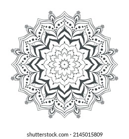 Mandala design for decoration, tattoo. coloring book pages