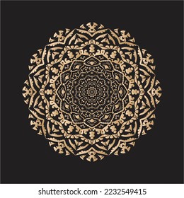 Mandala Design Decorative Pattern Decoration Snowflake on black