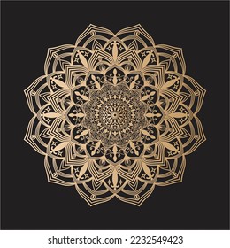 Mandala Design Decorative Muster Dekoration Schneeflocke auf Schwarz