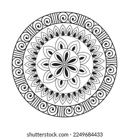 Mandala Design Decorative Muster Dekoration Schneeflocke auf schwarzem Blumenmuster Design