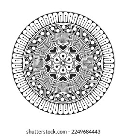 Mandala Design Decorative Pattern Decoration Snowflake on black Flower Pattern Design